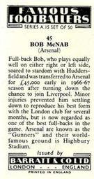 1967-68 Barratt & Co. Famous Footballers (A15) #45 Bob McNab Back