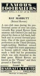 1967-68 Barratt & Co. Famous Footballers (A15) #50 Ray Mabbutt Back
