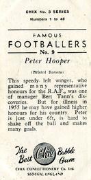 1959-60 Chix Confectionery Famous Footballers #9 Peter Hooper Back