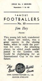 1959-60 Chix Confectionery Famous Footballers #13 Jim Iley Back