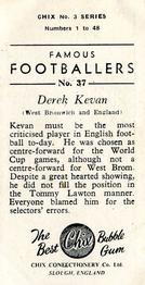 1959-60 Chix Confectionery Famous Footballers #37 Derek Kevan Back