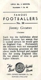 1959-60 Chix Confectionery Famous Footballers #38 Jimmy Greaves Back