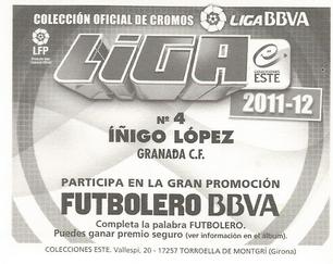 2011-12 Panini Este Spanish LaLiga Stickers #186 Inigo Lopez Back