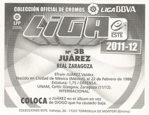 2011-12 Panini Este Spanish LaLiga Stickers #592 Efrain Juarez Back