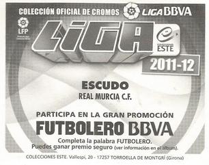 2011-12 Panini Este Spanish LaLiga Stickers - Liga Adelante #616 R.Murcia C.F. Back