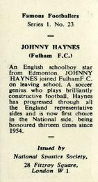 1959-60 NSS Famous Footballers #23 Johnny Haynes Back