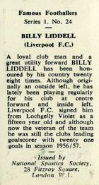 1959-60 NSS Famous Footballers #24 Billy Liddell Back