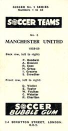 1958-59 Soccer Bubble Gum Soccer Teams #3 Manchester United Back