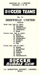 1958-59 Soccer Bubble Gum Soccer Teams #15 Sheffield United Back