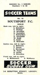 1958-59 Soccer Bubble Gum Soccer Teams #16 Southport Back
