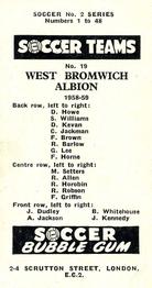 1958-59 Soccer Bubble Gum Soccer Teams #19 West Bromwich Albion Back