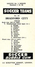 1958-59 Soccer Bubble Gum Soccer Teams #34 Bradford City Back