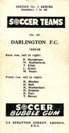1958-59 Soccer Bubble Gum Soccer Teams #38 Darlington Back
