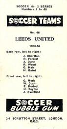1958-59 Soccer Bubble Gum Soccer Teams #46 Leeds United Back