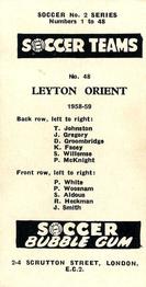 1958-59 Soccer Bubble Gum Soccer Teams #48 Leyton Orient Back