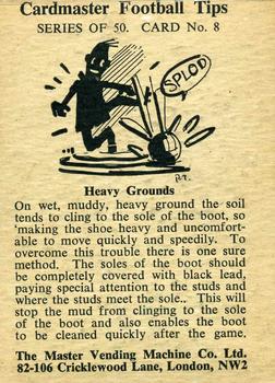 1958 Master Vending Cardmaster Football Tips #8 Gilbert Merrick Back