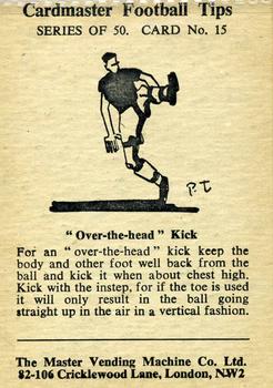 1958 Master Vending Cardmaster Football Tips #15 Stanley Matthews Back