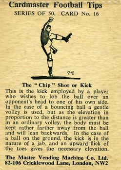 1958 Master Vending Cardmaster Football Tips #16 Billy Wright Back