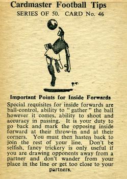 1958 Master Vending Cardmaster Football Tips #46 Peter Aldis Back