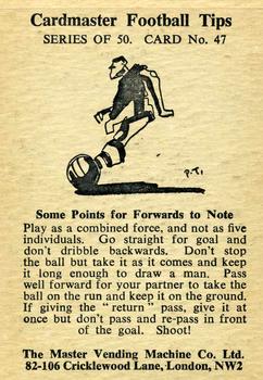 1958 Master Vending Cardmaster Football Tips #47 Noel Cantwell Back