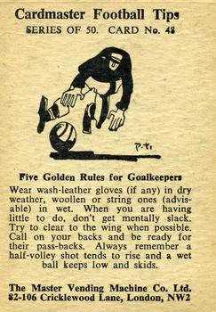 1958 Master Vending Cardmaster Football Tips #48 Reg Pearce Back