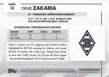 2020-21 Topps Chrome Bundesliga #74 Denis Zakaria Back
