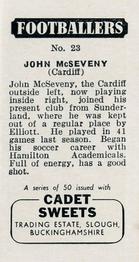 1957 Cadet Sweets Footballers #23 John McSeveney Back