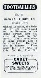 1957 Cadet Sweets Footballers #33 Mike Thresher Back