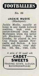 1957 Cadet Sweets Footballers #39 Jackie Mudie Back