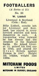 1956 Mitcham Foods Footballers #23 Billy Liddell Back