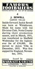 1956 Barratt & Co. Famous Footballers (A4) #4 Jackie Sewell Back
