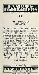 1956 Barratt & Co. Famous Footballers (A4) #18 Willie Bauld Back