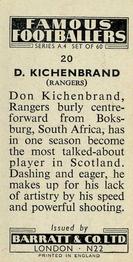1956 Barratt & Co. Famous Footballers (A4) #20 Don Kitchenbrand Back