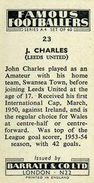 1956 Barratt & Co. Famous Footballers (A4) #23 John Charles Back