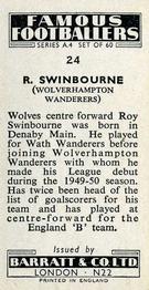 1956 Barratt & Co. Famous Footballers (A4) #24 Roy Swinbourne Back