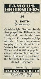 1956 Barratt & Co. Famous Footballers (A4) #26 Gordon Smith Back
