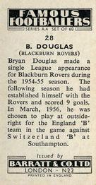 1956 Barratt & Co. Famous Footballers (A4) #28 Bryan Douglas Back