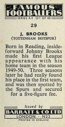 1956 Barratt & Co. Famous Footballers (A4) #29 Johnny Brooks Back