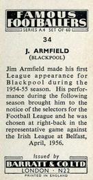 1956 Barratt & Co. Famous Footballers (A4) #34 Jimmy Armfield Back
