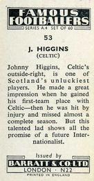 1956 Barratt & Co. Famous Footballers (A4) #53 John Higgins Back