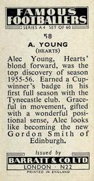1956 Barratt & Co. Famous Footballers (A4) #58 Alex Young Back