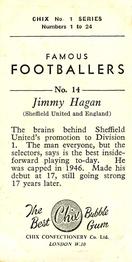 1955 Chix Confectionery Famous Footballers #14 Jimmy Hagan Back