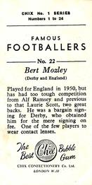 1955 Chix Confectionery Famous Footballers #22 Bert Mozley Back