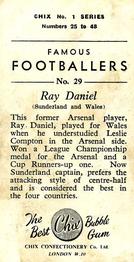 1955 Chix Confectionery Famous Footballers #29 Ray Daniel Back