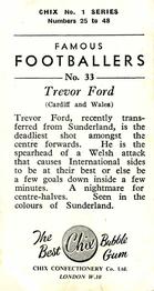 1955 Chix Confectionery Famous Footballers #33 Trevor Ford Back