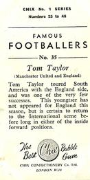 1955 Chix Confectionery Famous Footballers #35 Tommy Taylor Back