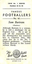 1955 Chix Confectionery Famous Footballers #45 Sam Bartram Back