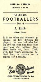 1956-57 Chix Confectionery Famous Footballers #4 John Dick Back