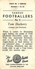 1956-57 Chix Confectionery Famous Footballers #8 Tommy Docherty Back