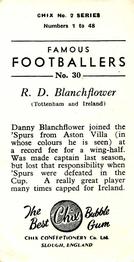 1956-57 Chix Confectionery Famous Footballers #30 Danny Blanchflower Back